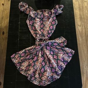 Snake Skin Print Romper XS